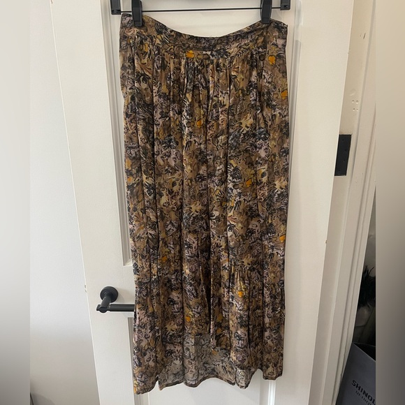 IRO gathered printed crepe de chine midi skirt - Picture 5 of 5